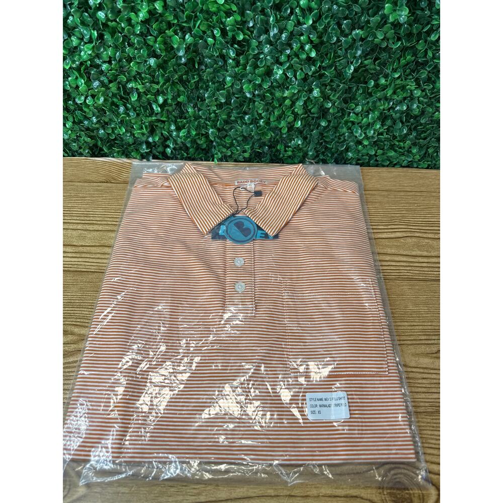 NWT Badd Bogey Mens Golf Polo Shirt Marmalade Sz XS New Gift Adult